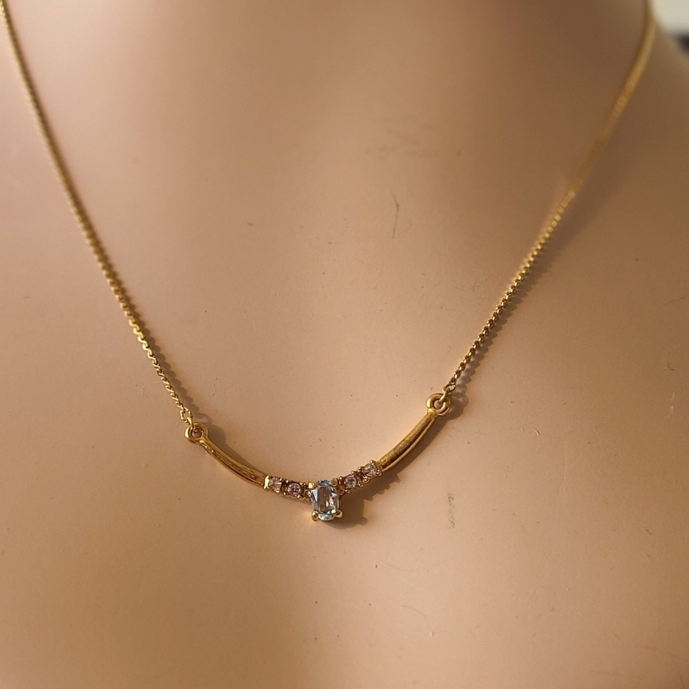 Genuine Blue Topaz Necklace